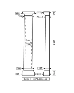 Полуколонна Европласт 1.10.303 Пенополиуретан 3367*454*230 мм-foto2