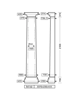 Полуколонна Европласт 1.10.303 Пенополиуретан 3367*454*230 мм-foto2