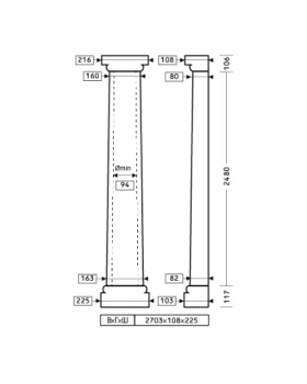 Полуколонна Европласт 1.10.102 Пенополиуретан 2695*225*112 мм-foto2