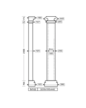 Полуколонна Европласт 1.10.209 Пенополиуретан 3170*438*193 мм-foto2