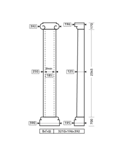 Полуколонна Европласт 1.10.207 Пенополиуретан 3125*392*196 мм-foto2