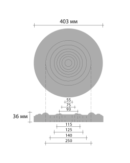 Розетка Decomaster DM 0402 (d нар. 403 | h=36)-foto2