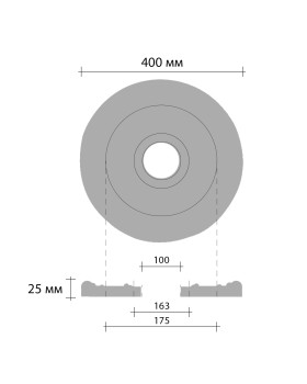 Розетка Decomaster DR 306 (d нар. 400 | d вн. 100 | h=23)-foto2