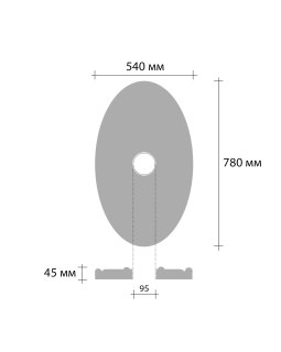 Розетка Decomaster DR 19 (780*540 | d вн. 95 | h=45)-foto2