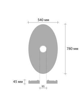 Розетка Decomaster DR 19 (780*540 | d вн. 95 | h=45)-foto2