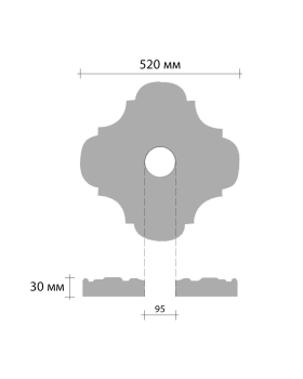 Розетка Decomaster DR 303 (d нар. 450 | d вн. 95 | h=30)-foto2