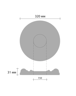 Розетка Decomaster DR 304 (d нар. 320 | h=31)-foto2