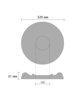 Розетка Decomaster DR 304 (d нар. 320 | h=31)-foto2