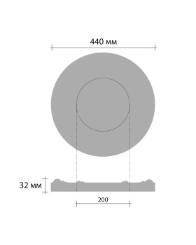 Розетка Decomaster DR 305 (d нар. 440 | h=32)-foto2