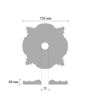 Розетка Decomaster DR 16 (d нар. 720 | d вн. 95 | h=48)-foto2