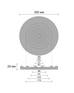 Розетка Decomaster DM 0400 (d нар. 300 | h=28)-foto2