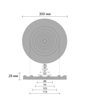 Розетка Decomaster DM 0400 (d нар. 300 | h=28)-foto2