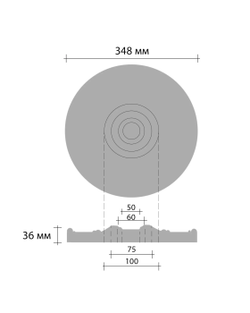 Розетка Decomaster DM 0361A (d нар. 348 | h=36)-foto2