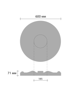 Розетка Decomaster DR 301 (d нар. 600 | h=71)-foto2