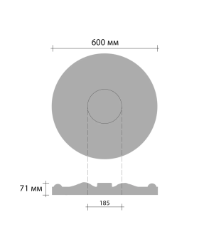 Розетка Decomaster DR 301 (d нар. 600 | h=71)-foto2