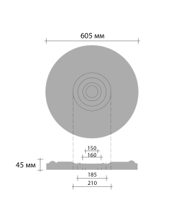 Розетка Decomaster DM 0623 (d нар. 605 | d вн. 160 | h=310)-foto2