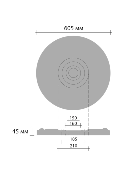 Розетка Decomaster DM 0623 (d нар. 605 | d вн. 160 | h=310)-foto2