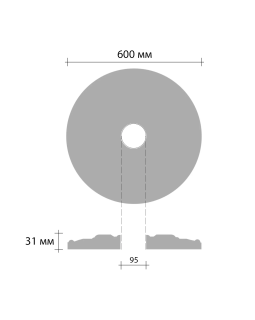 Розетка Decomaster DM 0604 (d нар. 600 | d вн. 95 | h=31)-foto2