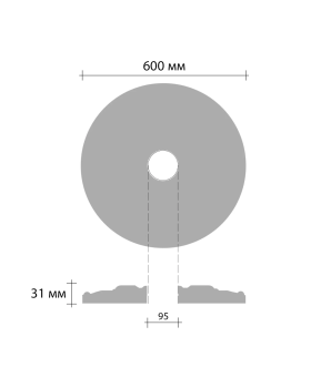 Розетка Decomaster DM 0604 (d нар. 600 | d вн. 95 | h=31)-foto2