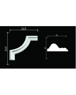 Декоративный уголок Decor Dizayn C1-DD301 Полиуретан 215-215*16 мм-foto3