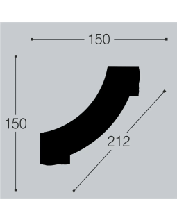 Угол Bello Deco М10У1 Полиуретан 150*150*20 мм-foto2