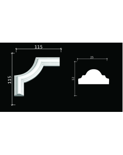 Декоративный уголок Decor Dizayn C1-DD35 Полиуретан 115*115*12 мм-foto2