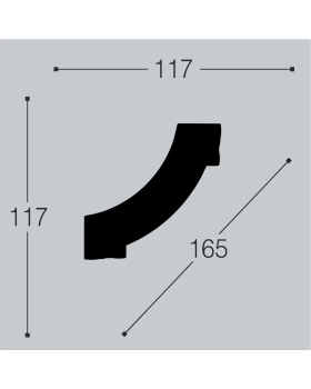 Угол Bello Deco М15У1 Полиуретан 117*117*20 мм-foto2