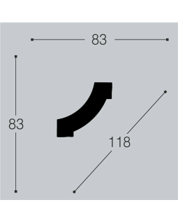 Угол Bello Deco М11У1 Полиуретан 83*83*20 мм-foto2