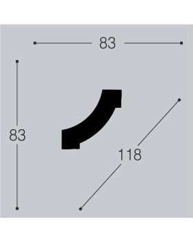 Угол Bello Deco М11У1 Полиуретан 83*83*20 мм-foto2