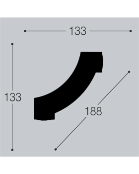 Угол Bello Deco М12У1 Полиуретан 133*133*20 мм-foto2