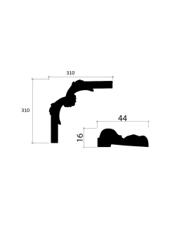 Декоративный уголок Decor Dizayn C2-DD400 Полиуретан 310*310*16 мм-foto4