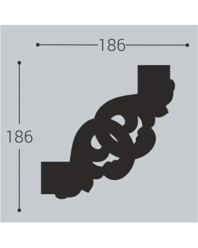 Угол Bello Deco М10У2 Полиуретан 181*181*20 мм-foto2