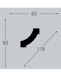 Угол Bello Deco М14У1 Полиуретан 83*83*20 мм-foto2