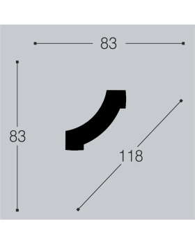 Угол Bello Deco М14У1 Полиуретан 83*83*20 мм-foto2