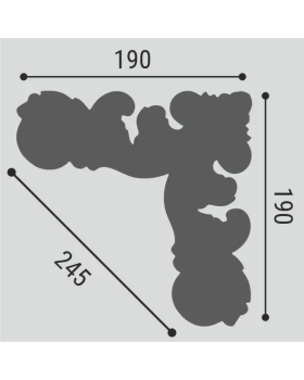 Угол Bello Deco УУ1 XPS Полимер 190*190 мм-foto2