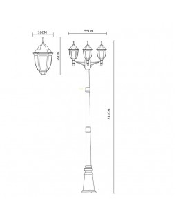 Садовый светильник ARTE Lamp A3151PA-3BN-foto3