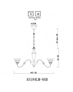 Подвесная люстра ARTE Lamp A5184LM-8AB-foto3