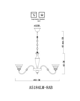 Подвесная люстра ARTE Lamp A5184LM-8AB-foto3