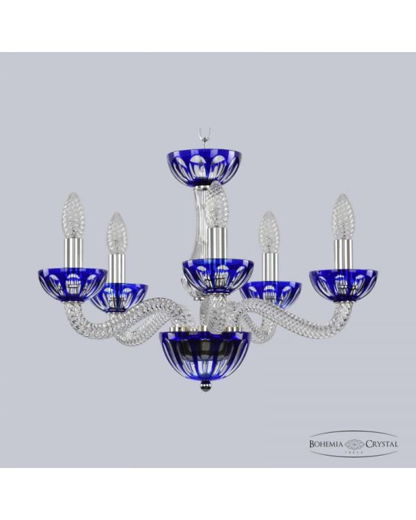 Подвесная люстра Bohemia Ivele Crystal 1309/5/165 Ni Cl/Clear-Blue/H-1H