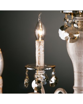 Подвесная люстра Eurosvet 10104/8 белый с золотом/тонированный хрусталь Strotskis-foto3