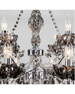 Подвесная люстра Eurosvet 10103/8 хром/дымчатый хрусталь Strotskis-foto3