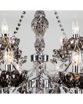 Подвесная люстра Eurosvet 10103/8 хром/дымчатый хрусталь Strotskis-foto3