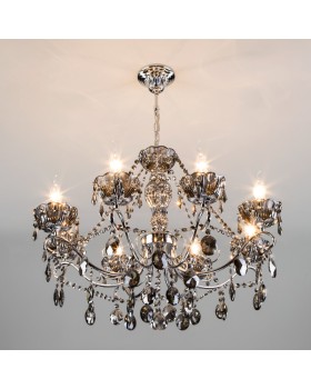 Подвесная люстра Eurosvet 10103/8 хром/дымчатый хрусталь Strotskis-foto4