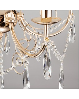 Подвесная люстра Eurosvet 10094/5 золото/прозрачный хрусталь Strotskis-foto3