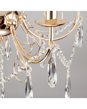 Подвесная люстра Eurosvet 10094/5 золото/прозрачный хрусталь Strotskis-foto3