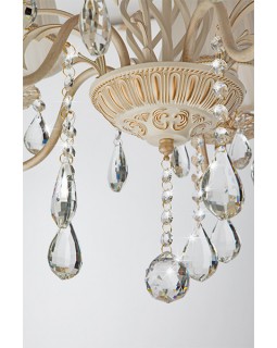 Подвесная люстра Eurosvet 10054/5 белый с золотом/прозрачный хрусталь Strotskis-foto3