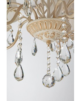 Подвесная люстра Eurosvet 10054/5 белый с золотом/прозрачный хрусталь Strotskis-foto3