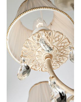 Подвесная люстра Eurosvet 10054/5 белый с золотом/прозрачный хрусталь Strotskis-foto4