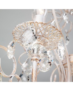 Подвесная люстра Eurosvet 3305/12 белый с золотом/прозрачный хрусталь Strotskis-foto2