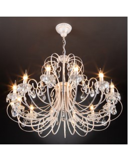 Подвесная люстра Eurosvet 3305/12 белый с золотом/прозрачный хрусталь Strotskis-foto3